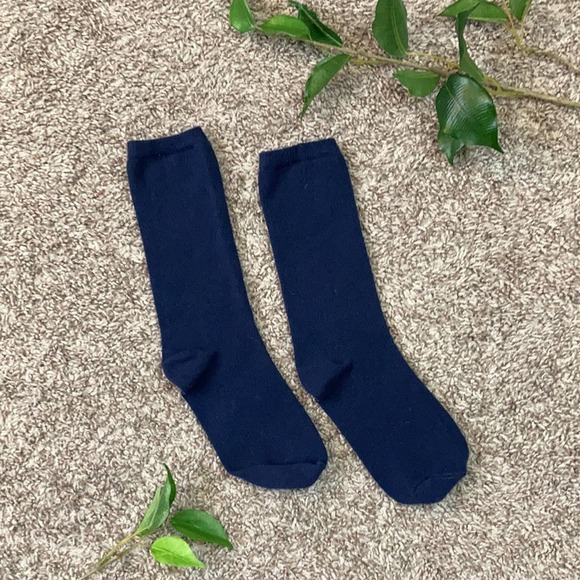Kids Socks Navy Blue Land's End Youth Girls Boys Unisex Junior Stretch Comfy - Picture 9 of 9